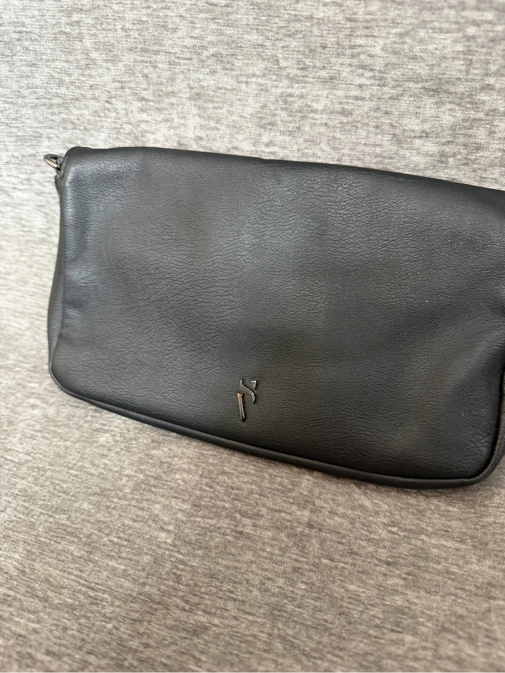 Vera Wang Black Clutch with Crystal-Embellished Turn-Lock